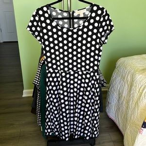 MICHAEL Micheal Kors Black and White Polka Dot Dress